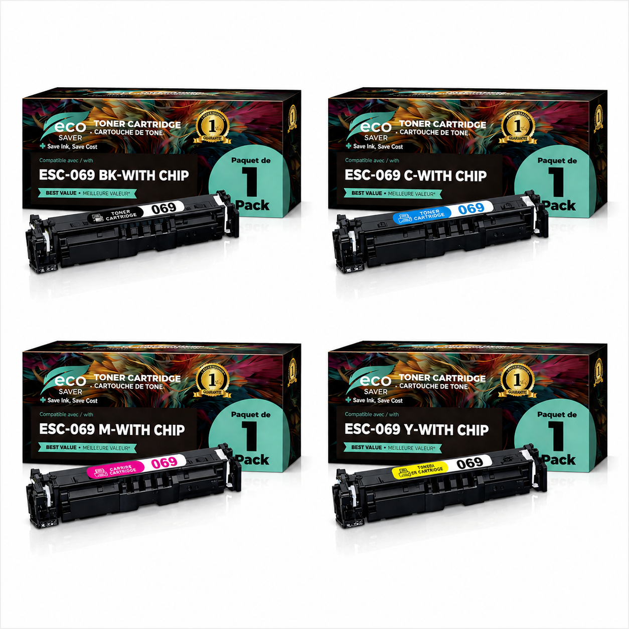 Toner compatible Canon 069 ensemble de 4 couleurs