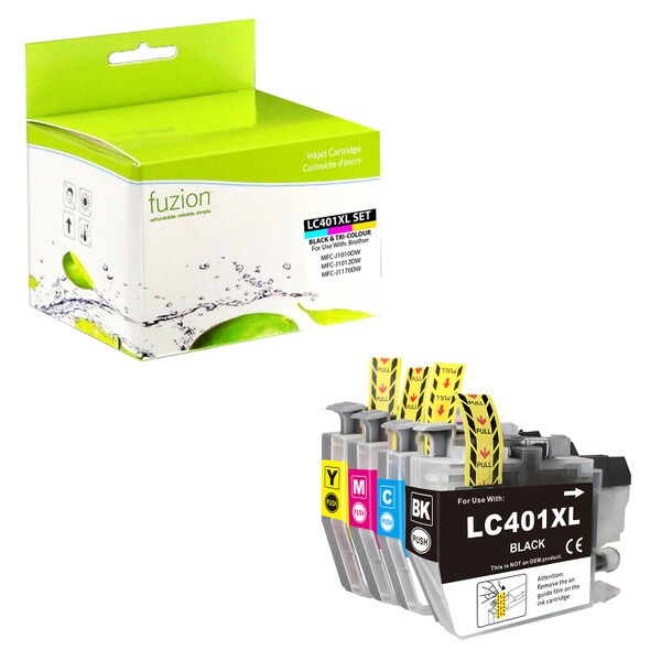 Ensemble de cartouches compatibles Brother LC401XL noir, cyan, magenta, jaune