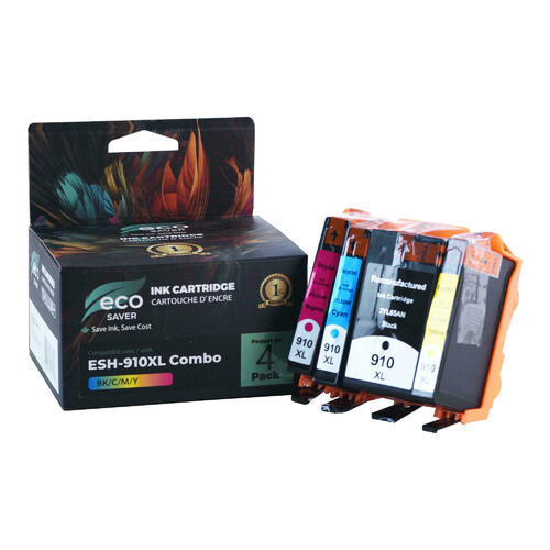 Ensemble de 4 cartouches d'encre compatibles HP 910XL (BK/C/M/Y)